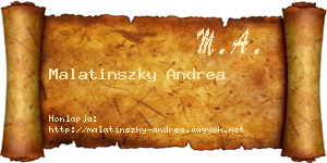 Malatinszky Andrea névjegykártya